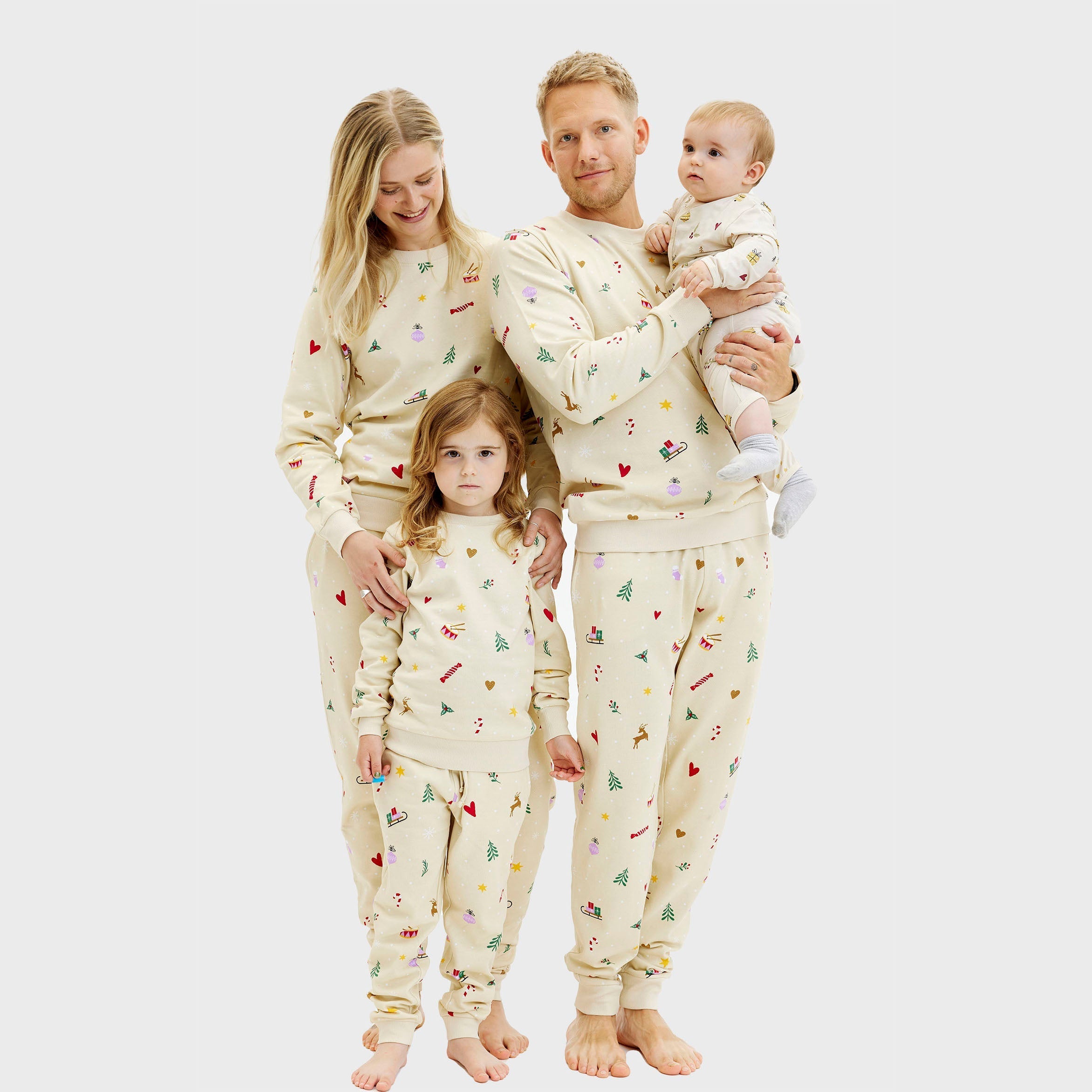 Kerst sweatset beige - Kinderen.
